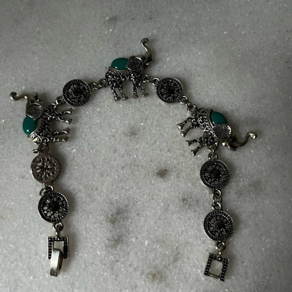 Silver Elephant Charm Bracelet
